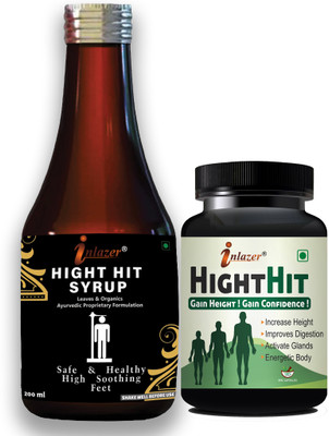 inlazer Height Hit Syrup & Height Capsule Combo | Useful In Growth Of Body, Men Women(2 x 100 ml)