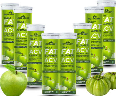 NUTRASIUM Daily Fat Burner | ACV, Garcinia, L-carnitine | For Fat Burning(8 x 15 Tablets)