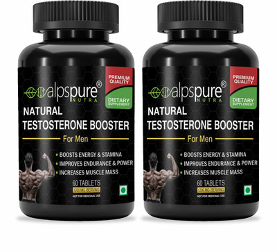 ALPSPURE Natural Testosterone Booster Boosts Energy & Stamina for Men(2 x 60 Tablets)