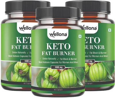 Wellona Keto Fat Burner For Men & Women- 1000MG | Metabolism Booster | Weight Loss(3 x 90 Capsules)
