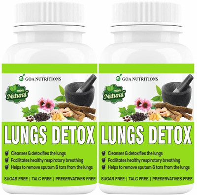 GOA NUTRITIONS Lung Detox For Smokers With, Natural Immunity Booster Men,Women-120 Tablet(2 x 60 Tablets)