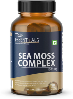 TRUE ESSENTIALS Sea Moss Capsules 1300mg | Promotes Digestive Health And Gut Balance - Pack of 1(90 Capsules)