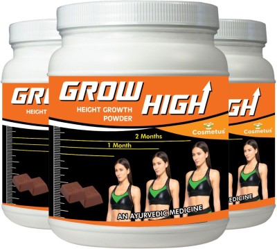 Cosmetus Grow High- Herbal Height Growth Choco Powder for Men & Women (Pack of 100gmx3)(3 x 0.1 kg)