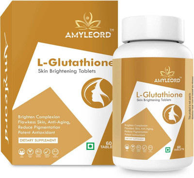 Amyleord L-Glutathione Tablet with Vitamin C&E, Biotin, Grape Seed Extract for Skin Glow(60 Tablets)