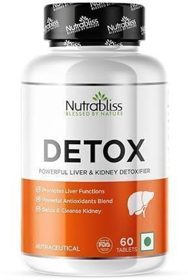 Nutrabliss Detox Liver & Kidney detoxifier with Milk Thistle Extract Powerful Antioxidants(60 Tablets)