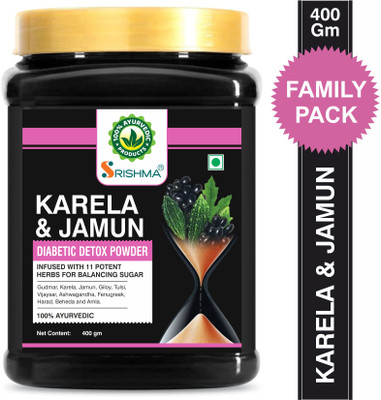 Srishma Karela Jamun Powder with 11 Potent Herbs for Maintaining Blood Sugar Levels(400 g)