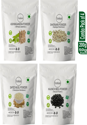 Farmhook Ashwagandha, Safed White Musli, Kaunch Seed,Shatavari Powder,Testesterone Churna(4 x 50 g)