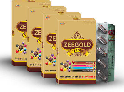 zeegold Strong Men Multivitamin Capsule For Energy Immunity and Less Fatigue- Pack of 04(4 x 15 Capsules)