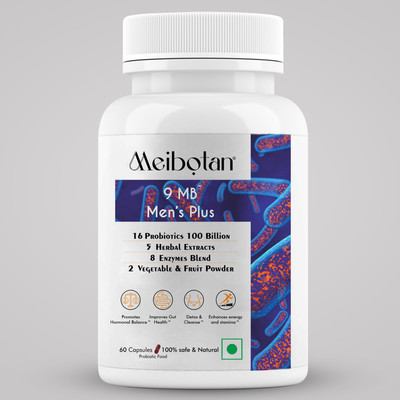 MEIBOTAN Probiotics for Men's 100 Billion CFUs with Digestive Enzymes & Herbal Extract(60 mg)