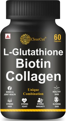 Clearcut L-Glutathione, Biotin, Collagen Herbal extracts Skin, Bones Health capsule 60(60 Capsules)