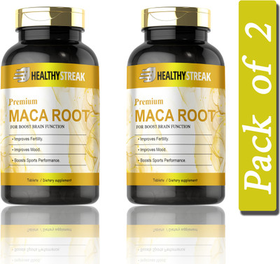 Healthy Streak Maca Root Tablets Enriched with Maca Root Extract (D209)(2 x 60 Tablets)