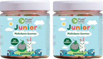 Pure Nutrition Kids Multivitamin Gummies |Supports Child's Memory & Overall Development(2 x 30 No)