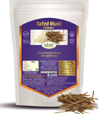 biotic Safed Musli Powder ( Chlorophytum borivilianum ) - 100 gms.(100 g)