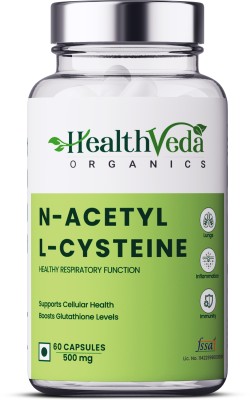 Health Veda Organics N - Acetyl L - Cysteine 500mg for Lungs & Respiratory Support | Immune Health(60 Capsules)