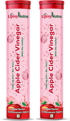 Lifesy Nutra Apple Cider Vinegar Effervescent Tablet with mother,Vit B6 & B12 for weight loss(2 x 15 Tablets)