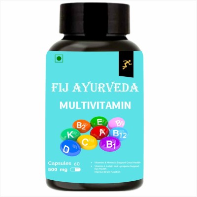 FIJ AYURVEDA Multivitamin Capsule with Vitamins, Minerals & Herbs for Men & Women – 60 veg(500 mg)