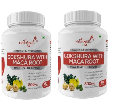 Natureal Gokshura with Maca Root Extract 800 mg Capsules for Maximum Strength & Performance(2 x 60 No)