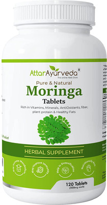 Attar Ayurveda Moringa Tablets, Drumstick Leaf Tablets 500mg(120 Tablets)