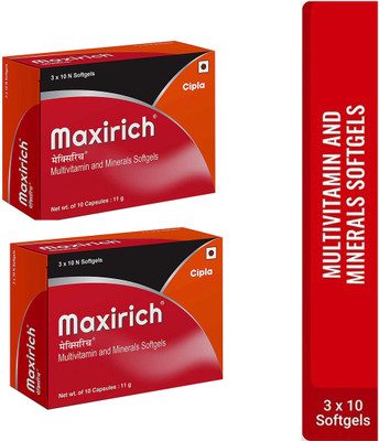 Cipla Maxirich Daily Multivitamin and Minerals Softgel Capsule Strip(2 x 30 Capsules)