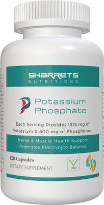 SHARRETS Potassium Phosphate dibasic Phosphorus Supplements 120 Vegan Capsules(120 No)