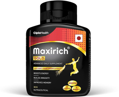 Cipla Maxirich Gold Daily Multivitamin with high purity grade Ginseng Extract(30 Capsules)