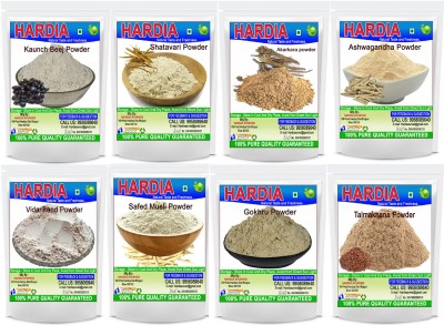 Hardia Ashwagandha musli shatavar kaunch akarkara gokhru vidharikand talmakhana powder(8 x 25 g)