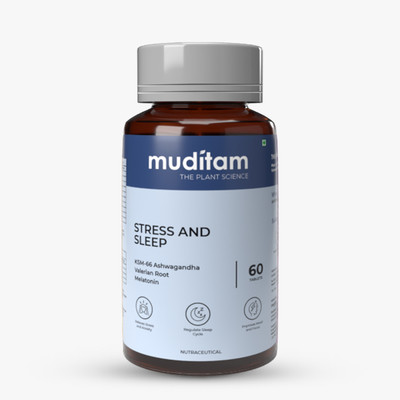 Muditam Ayurveda Stress And Sleep | Stress Relief And Insomnia Ideal for 2 Months(60 Tablets)