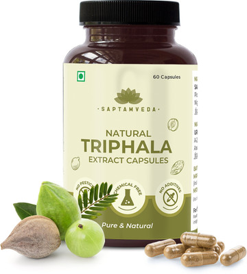 Saptamveda Natural Triphala Extract Capsules | 60 Capsules(60 Capsules)