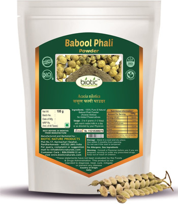 biotic Babool Phali Powder (Acacia Nilotica) Kikar Phali Powder - 100g(100 g)