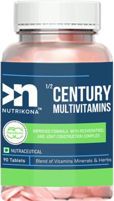 NUTRIKONA 1/2 Century Multivitamin for Men & Women, 50-in-1 Supplement(90 Tablets)