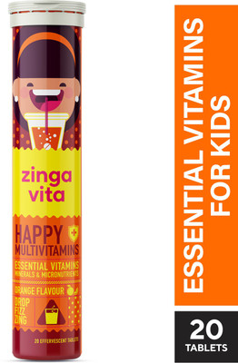 Zingavita Multivitamin Effervescent Tablets for Kids – 20 Count(20 Tablets)