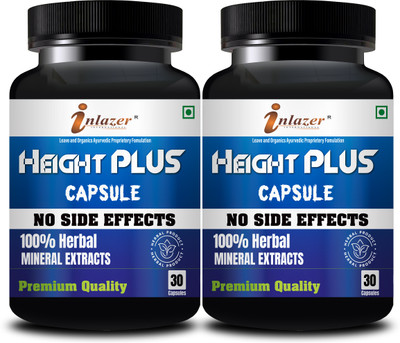inlazer Plus Height Capsule /Height Increase Medicine By Lengthening bone, Height Growth(2 x 30 Capsules)