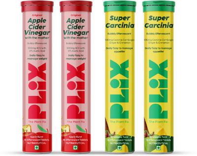 The Plant Fix Plix ACV & Garcinia Cambogia Combo For Weight Management, Boost Metabolism & Burn Fat(4 x 15 No)