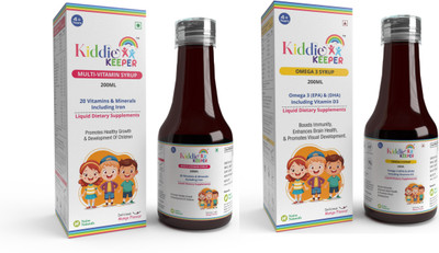 Kiddie Keeper Multivitamin Syrup combo with Omega 3 Fish oil Syrup for Kids(2 x 200 ml)
