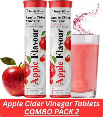 NeutriOne Apple Cider Vinegar 30 effervescent tablets for weight loss | Vitamin B6 & B12(2 x 15 Tablets)