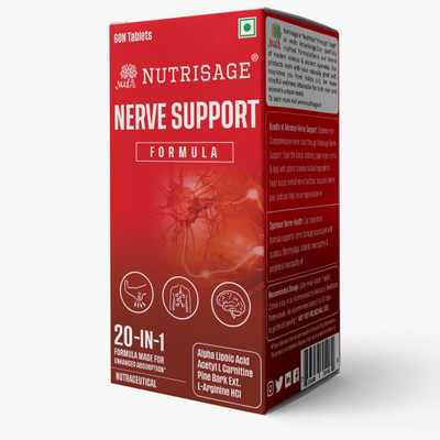Nutrisage Nerve Support Formula for Sciatica & Nerve Pain-20 Potent Ingredients(60 Tablets)