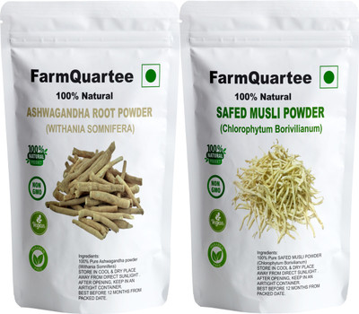 FarmQuartee Natural Ashwagandha Safed Musli Powder(2 x 75 g)