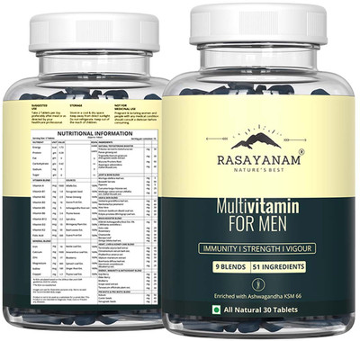 Rasayanam Multivitamin for Men | 51 ingredients & 9 Blends | 30 Tablets(30 Tablets)