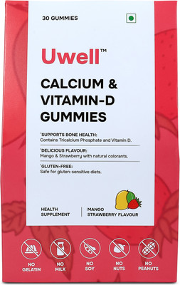 uwell nutrition Uwell Calcium & Vitamin D Gummies for Kids & Adults(30 x 0.03 No)