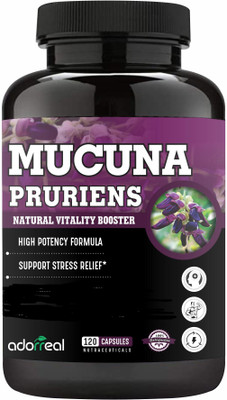 Adorreal Mucuna Pruriens Kapikachhu Extract Supplements Dopamine Booster Complex Natural(120 Capsules)