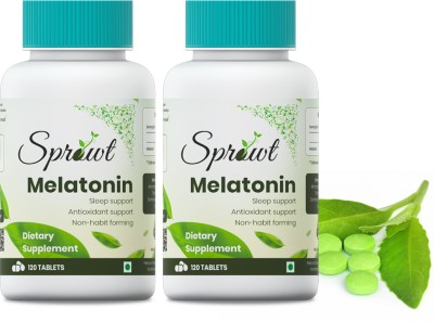 Sprowt Melatonin 10mg Sleeping Aid Pills | Sleep Supplement-Pack of 2, 120 Tablets Each(2 x 120 Tablets)