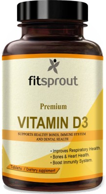 Fitsprout Plant Based Vitamin D3 K2 MK7 Supplement Veg (D133)(60 Tablets)