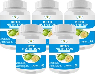 Fitness Prime Keto Nutrition 800 mg Capsules Support for Fat Burn & Weight loss Product(5 x 60 Capsules)