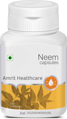 Amrit Healthcare Neem (antiparasitic, antifungal, anti-diabetic, anti-bacterial & anti-viral)(100 Capsules)