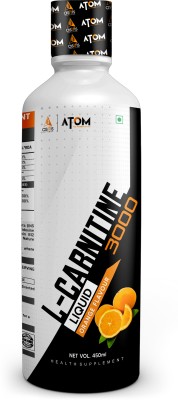 AS-IT-IS Nutrition ATOM L- Carnitine 3000mg Liquid, Convert Fat into Energy, Orange Flavour(450 ml)