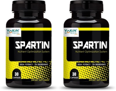 Vokin Biotech Spartin Testosterone Booster For Increase Stamina & Power 30 Capsules Pack of 2(2 x 30 Capsules)