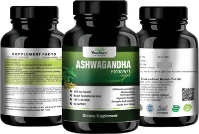 VEDA MAXX PACK OF 3Ashwagandha Capsules for Strength, Stamina & Stress Relief(3 x 266.67 mg)