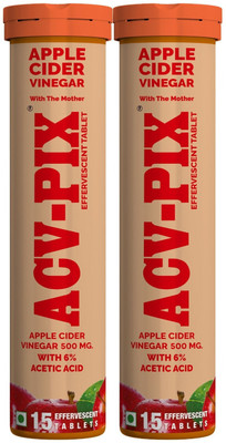 acv-pix APPLE CIDER VINEGAR EFFERVESCENT TABLET WITH MOTHER,VIT B6 & B12(2 x 15 mg)