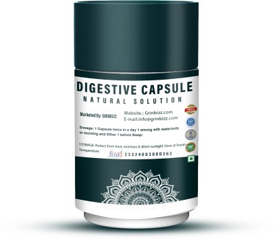 grinbizz Digestive Capsule Relief From Digestive Problems Like Acidity,Constipation & Gas(3 x 30 Capsules)