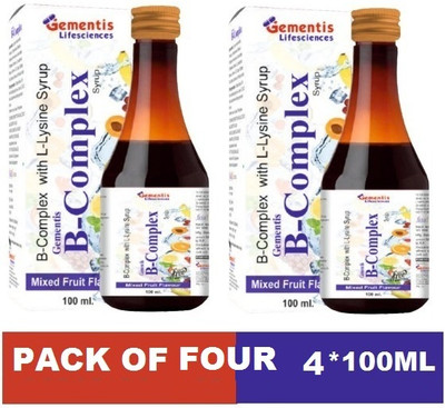 gementis PHARMA MIX FRUIT SUGAR FREE B COMPLEX SYRUP(4 x 100 ml)